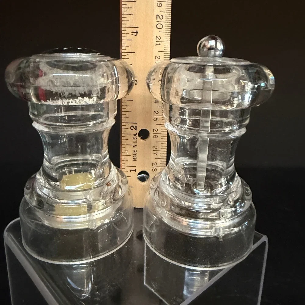 Mr. Dudley Clear Acrylic Salt Shaker and Pepper Grinder Set 4.5
